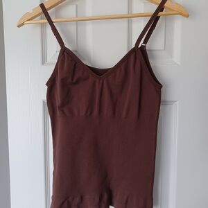 Skinnygirl Chocolate Brown V-Neck Camisole Tank (Size L)